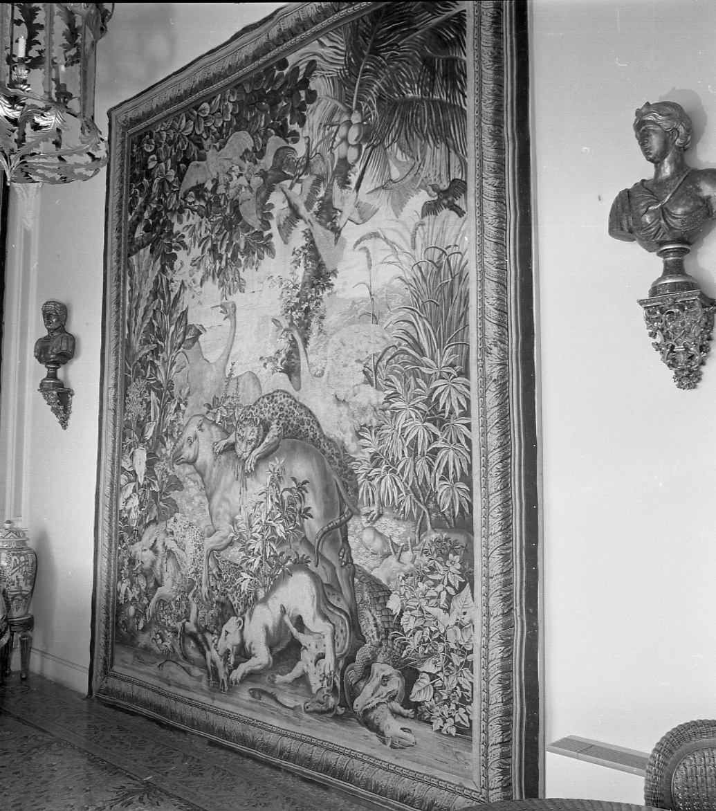 Le parti del mondo, animali (arazzo, elemento d'insieme) - manifattura francese (fine/inizio secc. XVII/ XVIII)