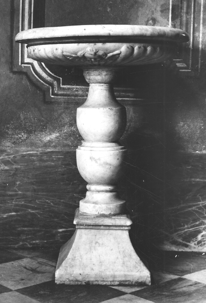 acquasantiera - a fusto, opera isolata - bottega piemontese (inizio sec. XIX)