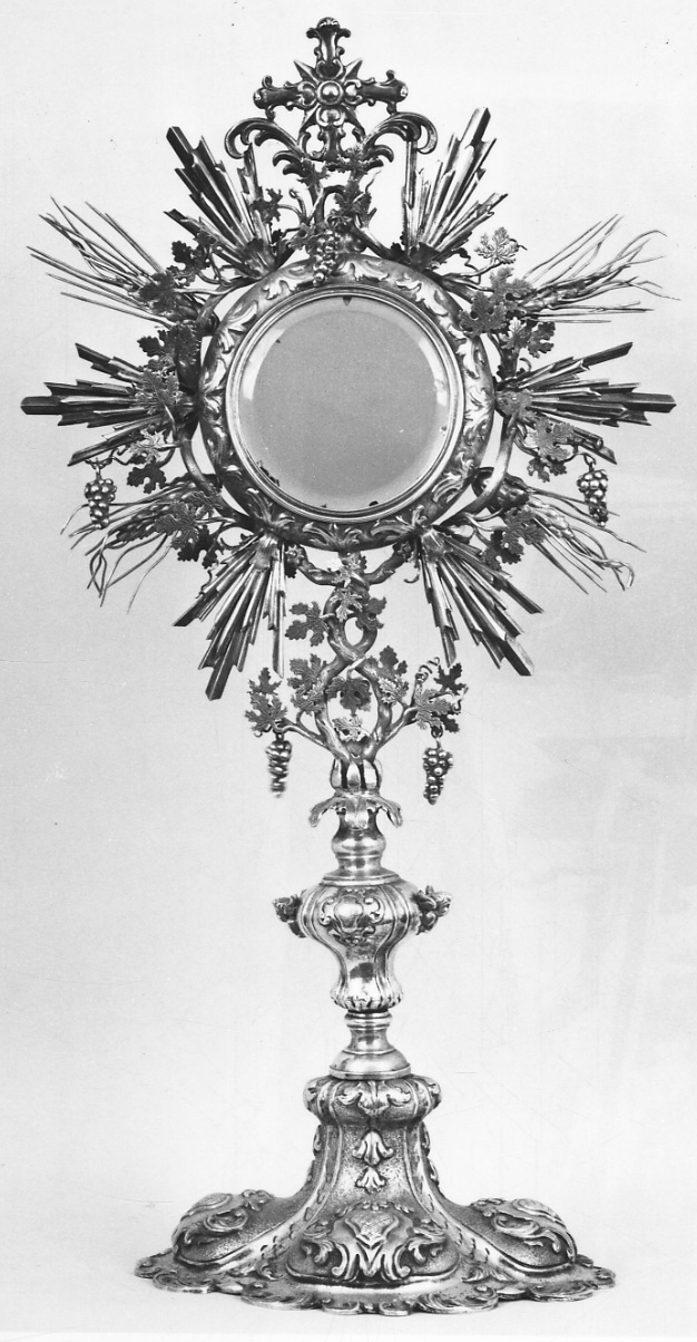 ostensorio - a raggiera, opera isolata - bottega piemontese (seconda metà sec. XVIII, sec. XIX)