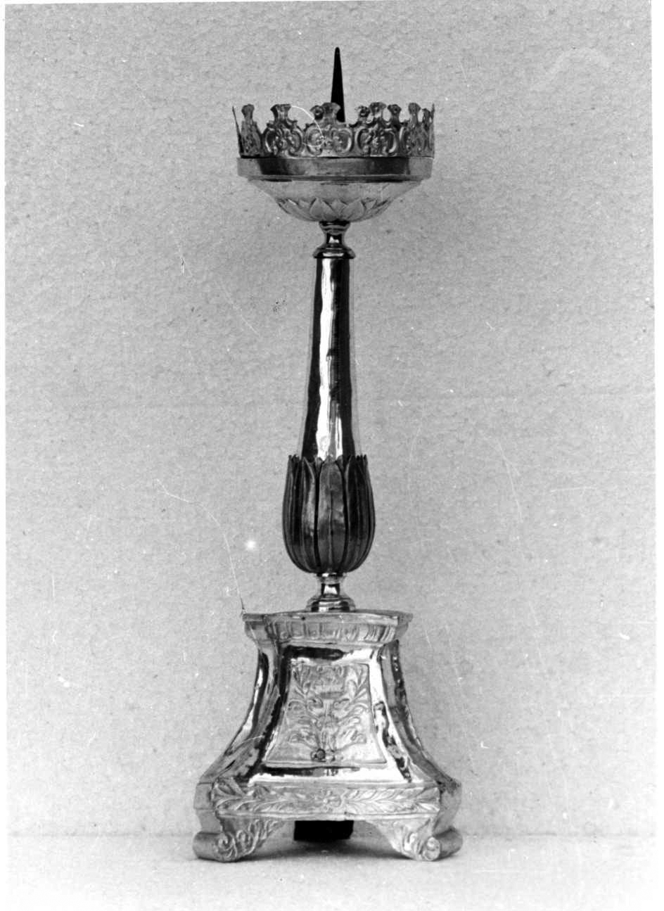 candeliere, serie - bottega piemontese (secondo quarto sec. XIX)