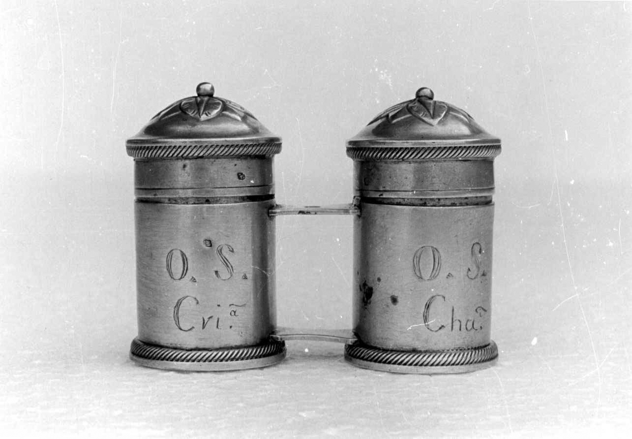 vasetti per oli santi, opera isolata - bottega piemontese (metà sec. XVIII)