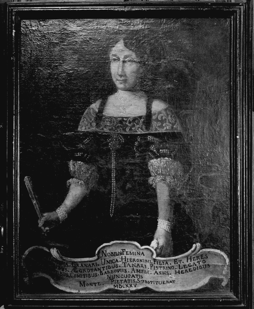 ritratto di Hieronima Granari (dipinto, opera isolata) - ambito piemontese (seconda metà sec. XVII)