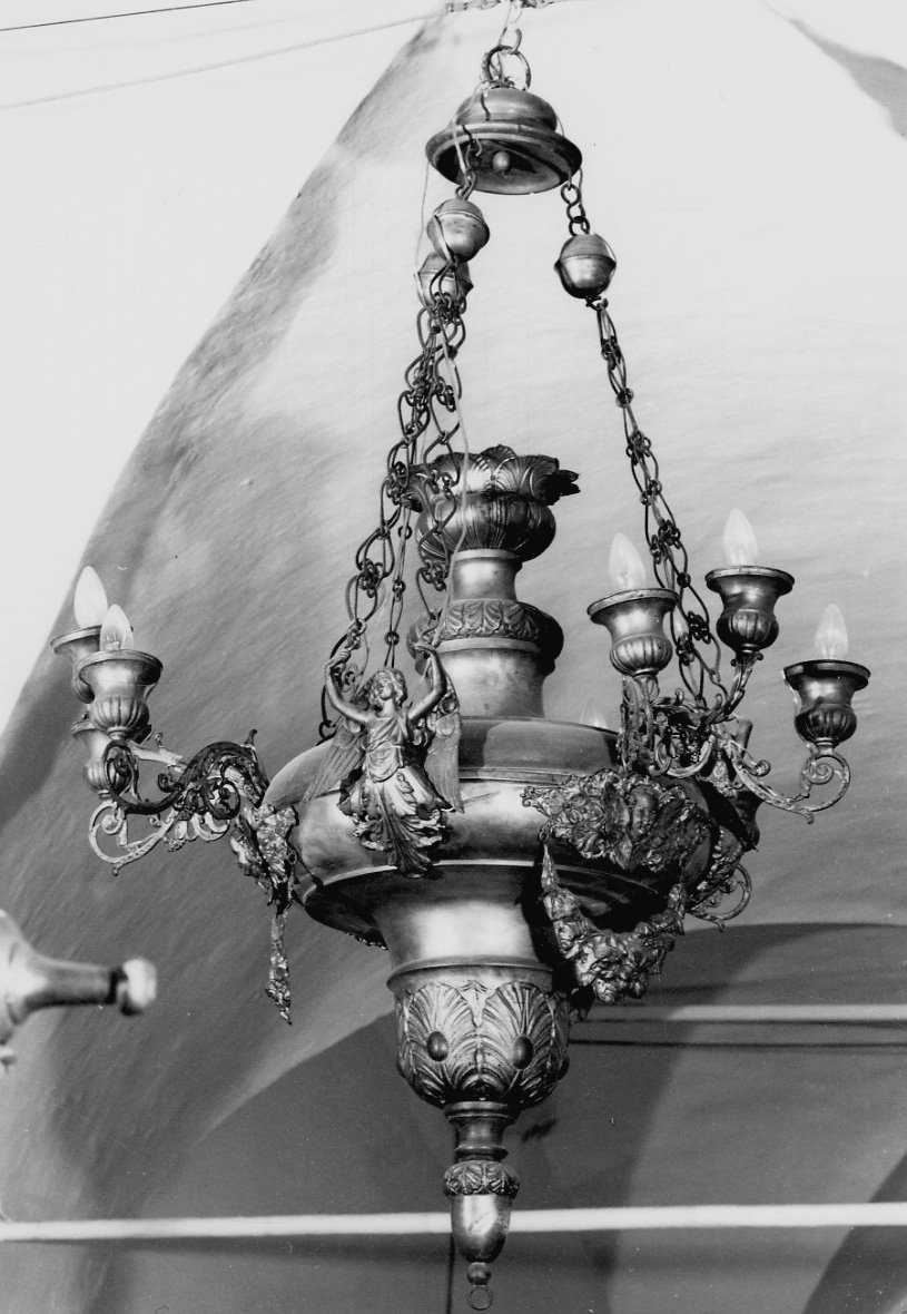 lampada pensile, coppia - bottega ligure (seconda metà sec. XIX)