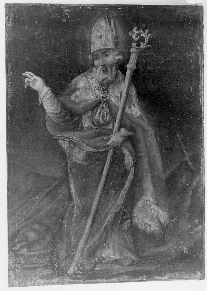 Santo vescovo (dipinto, opera isolata) - ambito alessandrino (fine sec. XVIII)