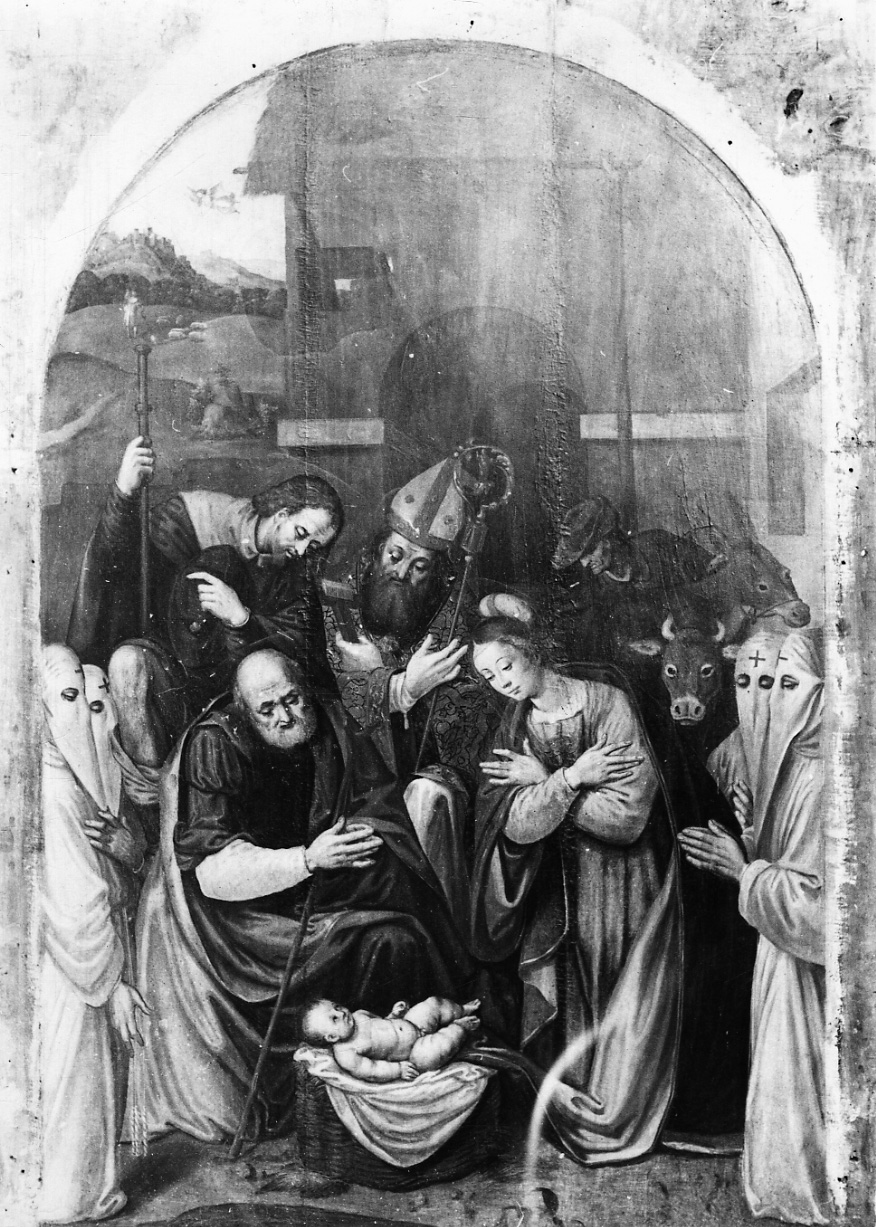 natività di Gesù (dipinto, opera isolata) - ambito piemontese (fine sec. XVI)