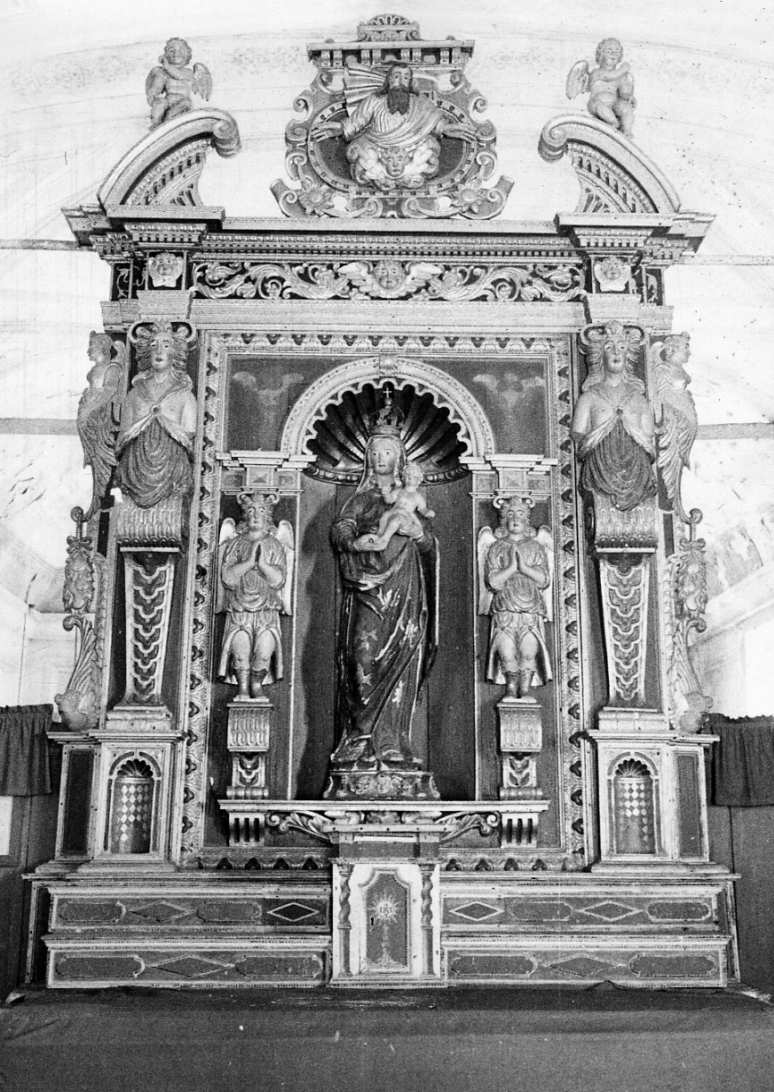 Madonna con Bambino (dossale, opera isolata) - ambito piemontese (fine sec. XVII)