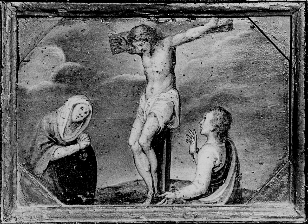 crocifissione di Cristo con la Madonna e San Giovanni Evangelista (dipinto) di Caccia Guglielmo detto Moncalvo (scuola) (prima metà sec. XVII)