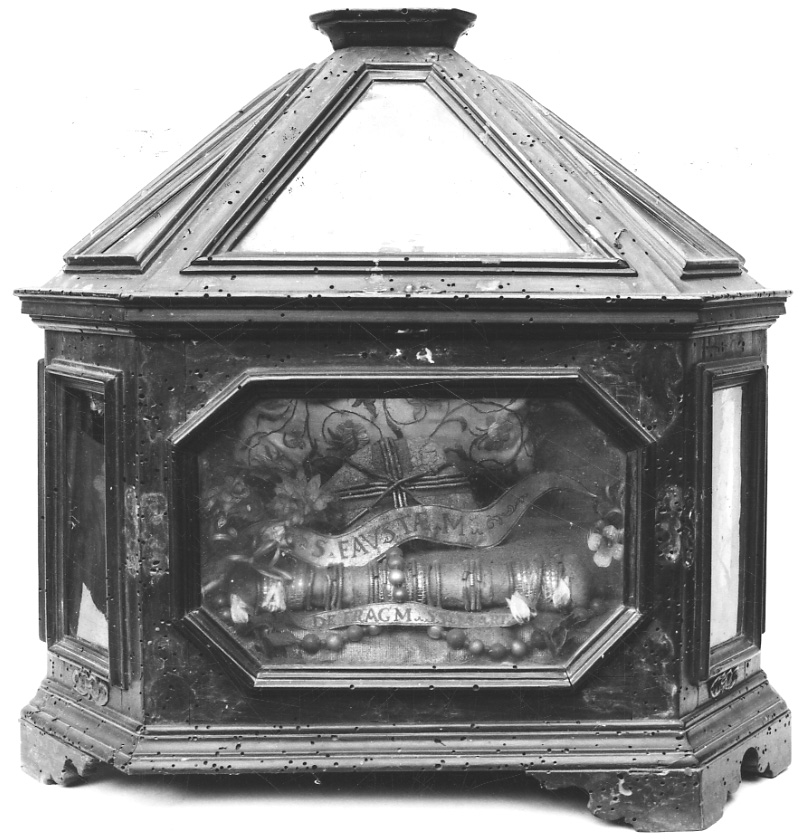 reliquiario a teca - a urna - bottega lombarda (inizio sec. XVIII)