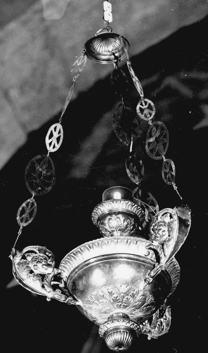 lampada pensile a vaso, opera isolata - bottega genovese (metà sec. XIX)