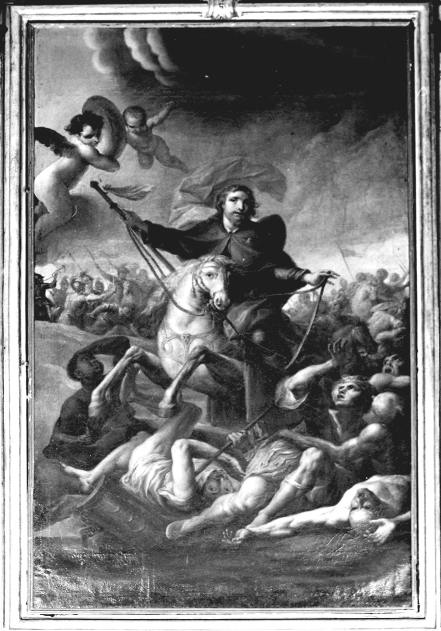 apparizione di San Giacomo il Maggiore nella battaglia di Clavio (dipinto, opera isolata) di Ratti Carlo Giuseppe (ultimo quarto sec. XVIII)