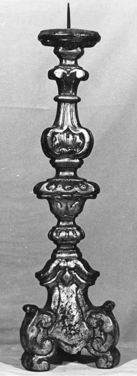 candeliere da chiesa, insieme - bottega piemontese (seconda metà sec. XVIII)