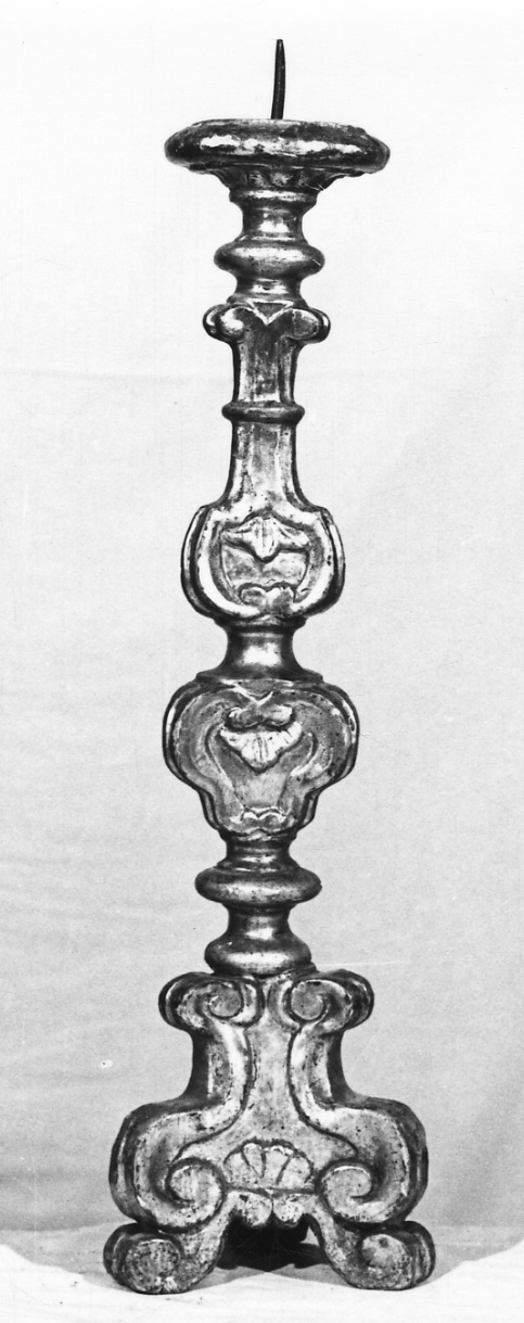 candeliere da chiesa, opera isolata - bottega piemontese (seconda metà sec. XVIII)