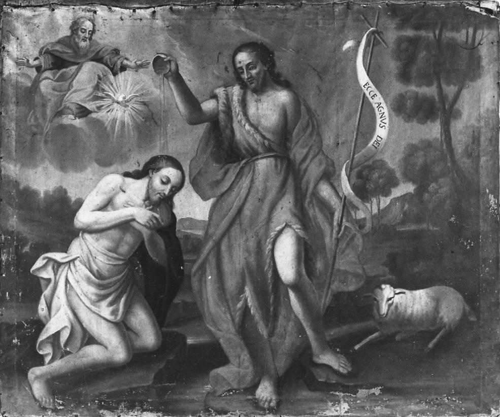 battesimo di Cristo (dipinto, opera isolata) - ambito ligure-piemontese (prima metà sec. XIX)