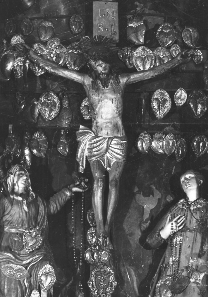 Cristo crocifisso (scultura) - bottega liguro-monferrina (fine/inizio secc. XVI/ XVII)