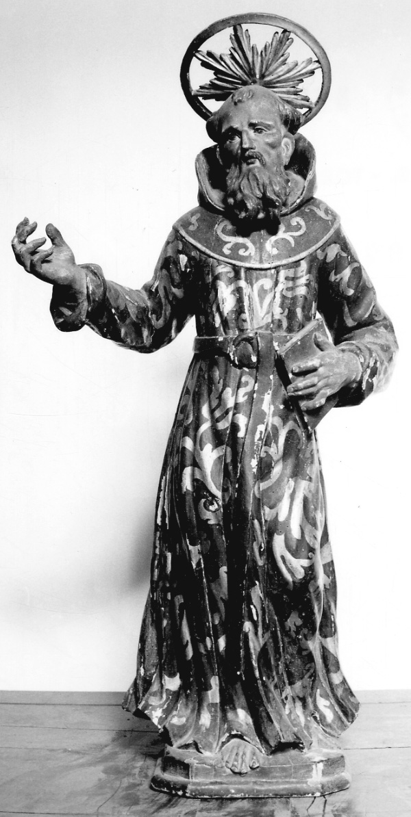 Santo francescano (statua, coppia) - bottega liguro-lombarda (prima metà sec. XVIII)