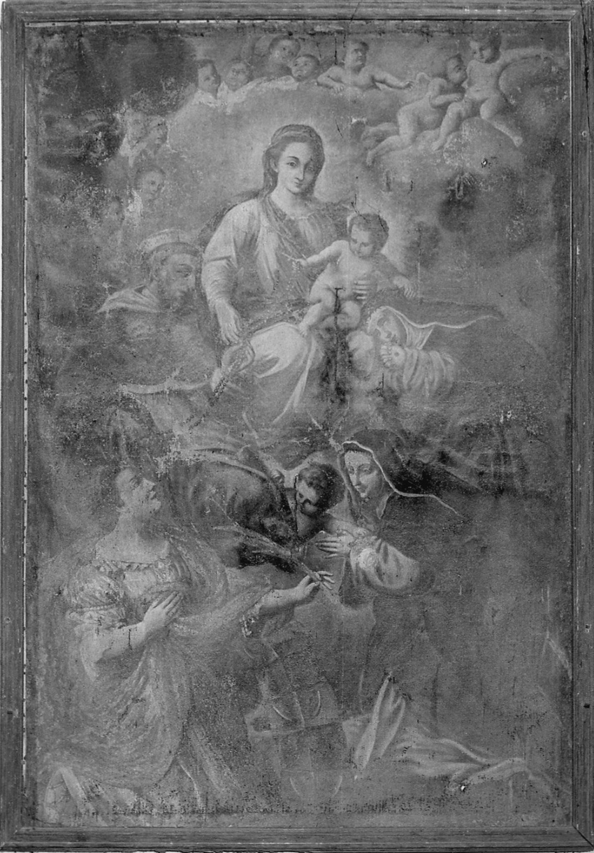 Madonna con Bambino, San Domenico, Santa Rosa da Lima, Santa Caterina d'Alessandria e Santa Caterina da Siena (dipinto, opera isolata) - ambito lombardo (seconda metà sec. XVIII)