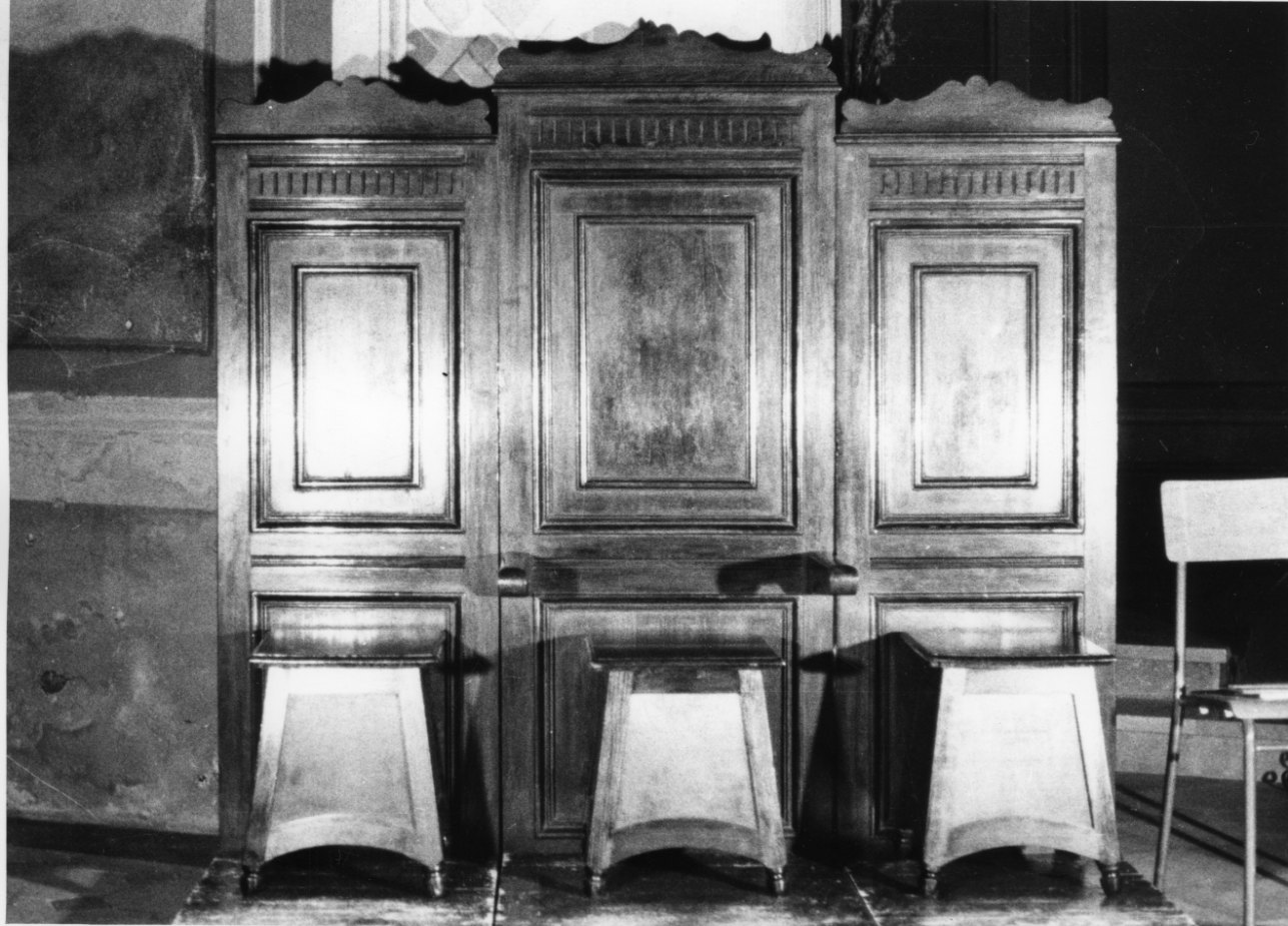 sedile per concelebrazione, serie - bottega Italia nord-occidentale (secondo quarto sec. XX)