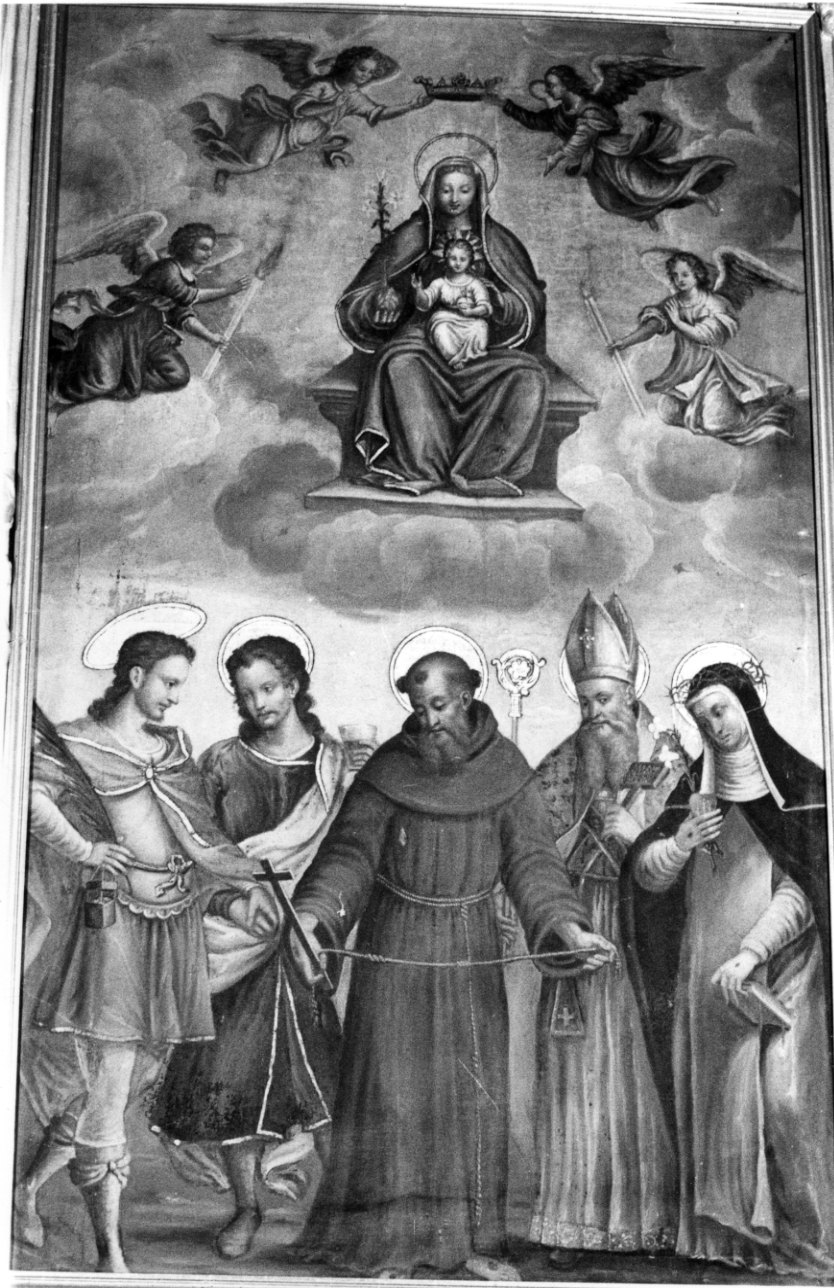 Madonna in trono e Santi (pala d'altare, opera isolata) - ambito alessandrino (prima metà sec. XVII)