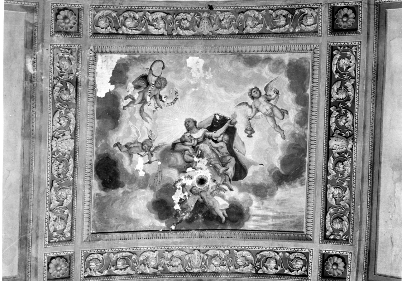Carità (decorazione pittorica, elemento d'insieme) di Costanzo di Moncalvo (secondo quarto sec. XIX)