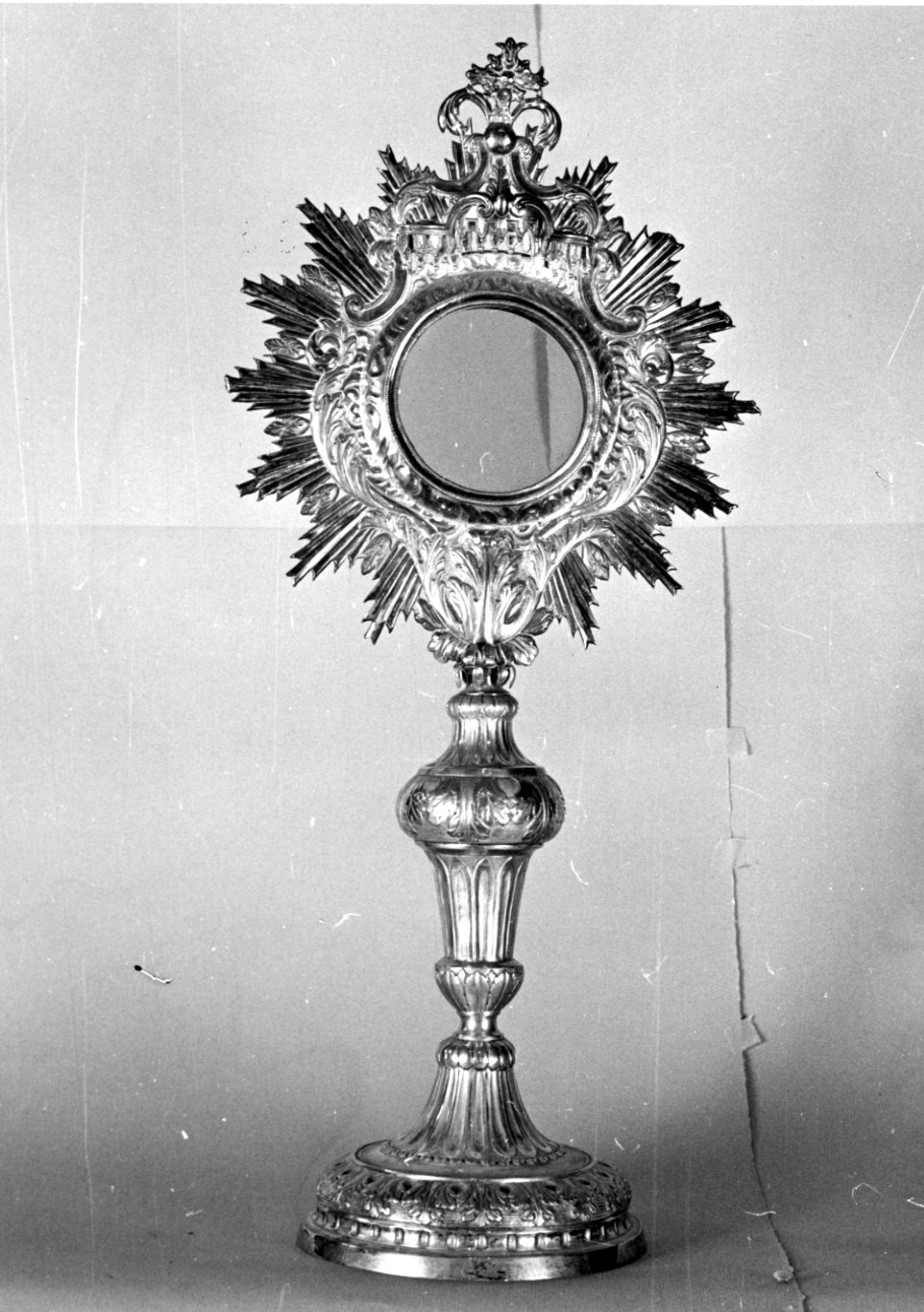 ostensorio - a raggiera, opera isolata di Badi Nicolao (primo quarto sec. XIX)