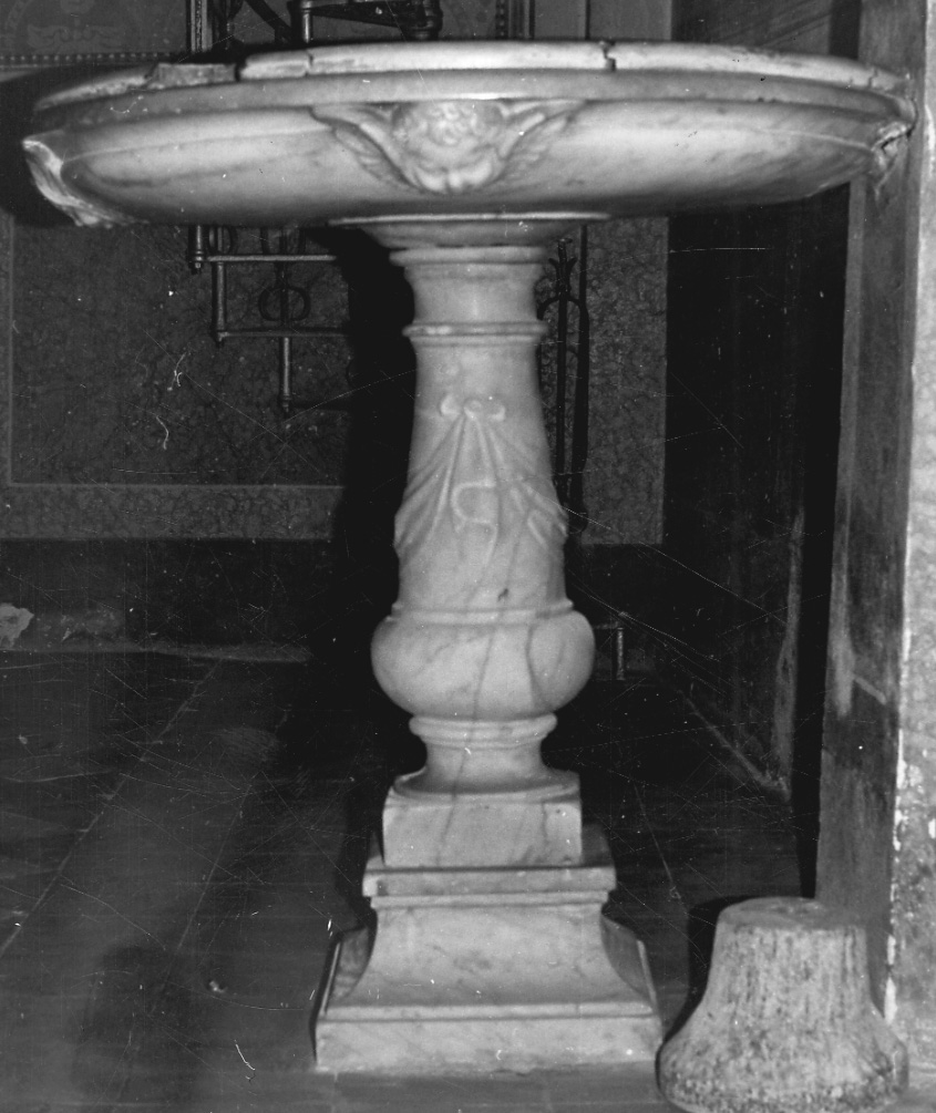 acquasantiera, opera isolata - bottega ligure (fine sec. XVI)