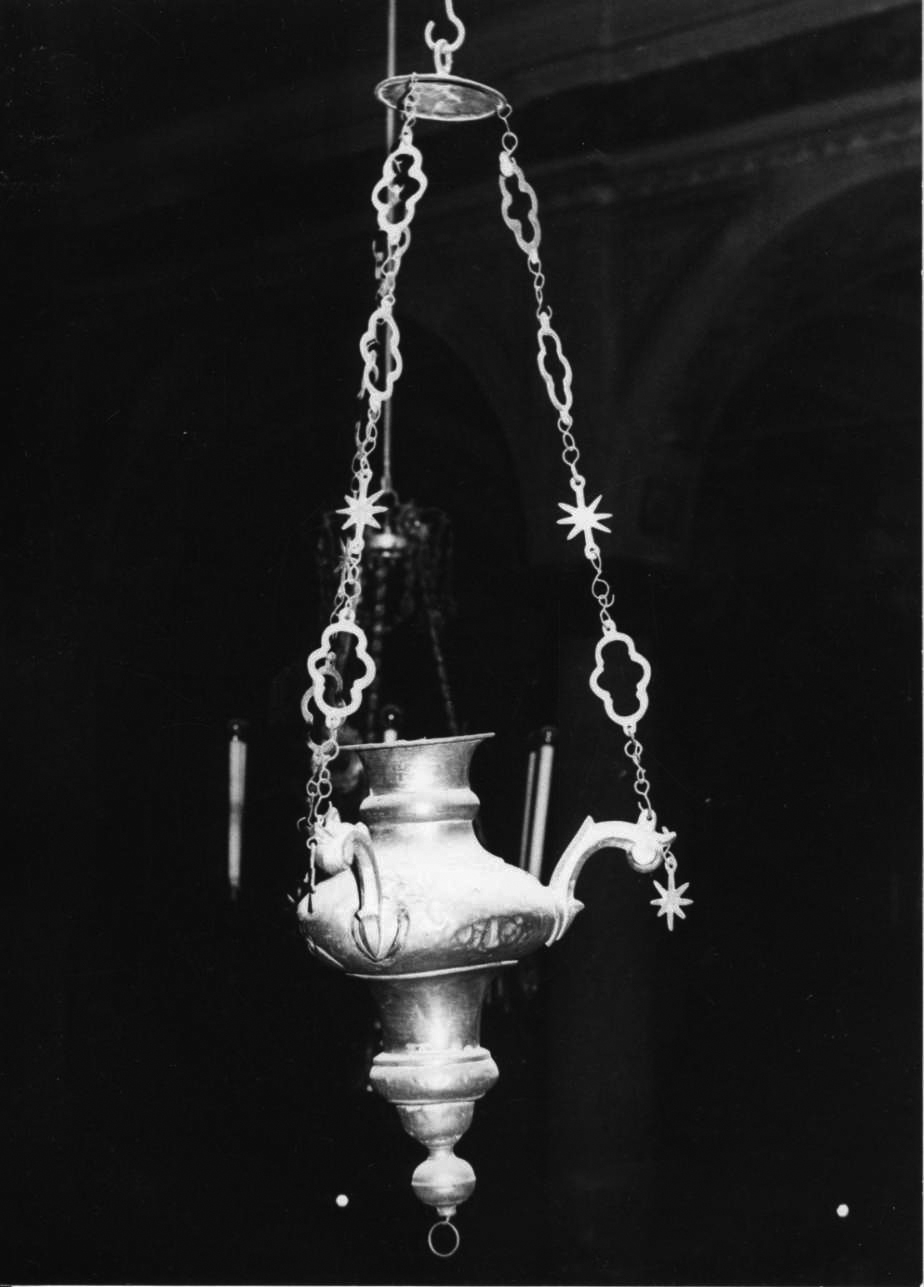 lampada pensile a vaso, serie - bottega Italia settentrionale (sec. XVIII)