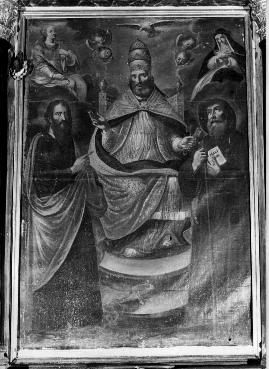 San Pietro in cattedra tra santi (pala d'altare, opera isolata) - ambito ligure (terzo quarto sec. XVII)