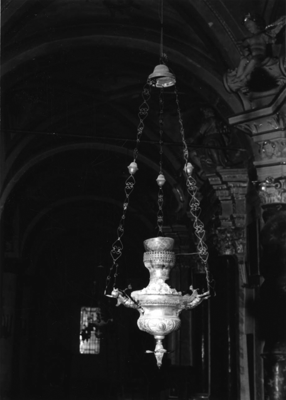 lampada pensile a vaso, opera isolata - bottega Italia nord-occidentale (sec. XIX)