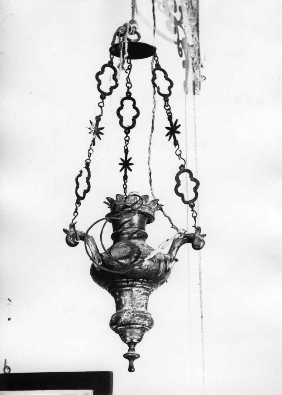 lampada pensile a vaso, coppia - bottega monferrina (sec. XVIII)