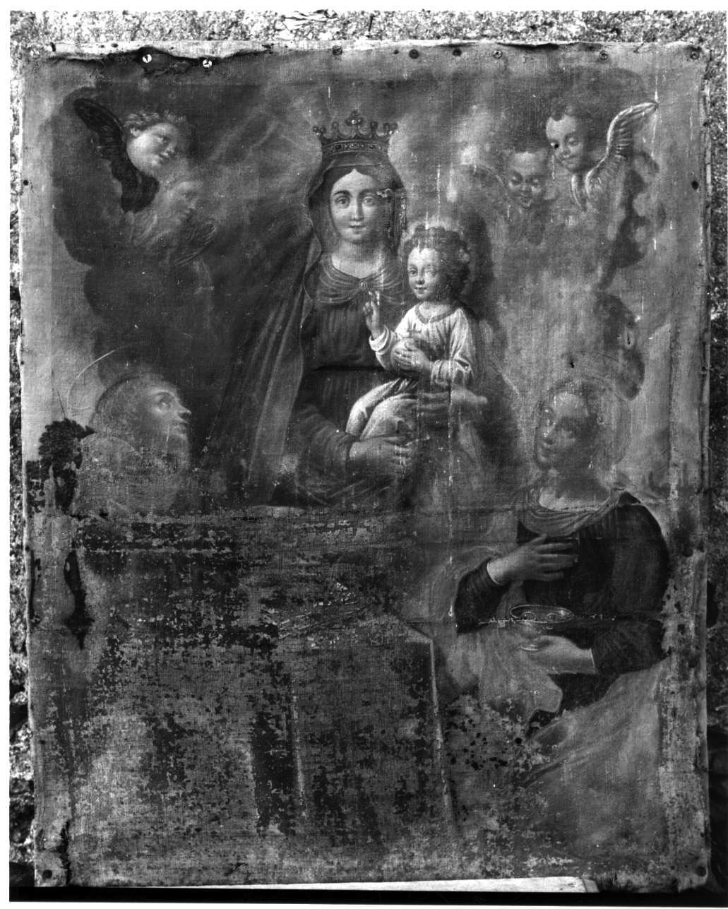 Madonna con Bambino in trono tra santi (dipinto, opera isolata) - ambito piemontese (metà sec. XVII)
