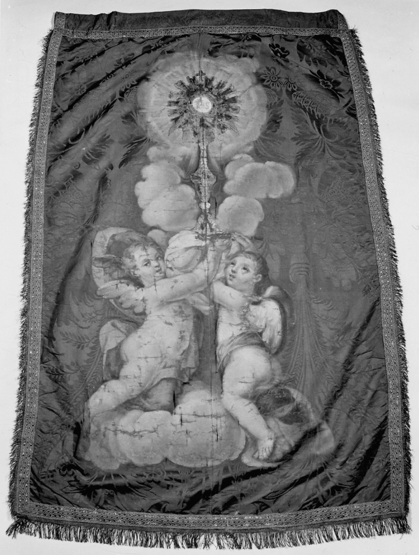 angeli con ostensorio (decorazione, elemento d'insieme) - manifattura italiana (seconda metà sec. XIX)