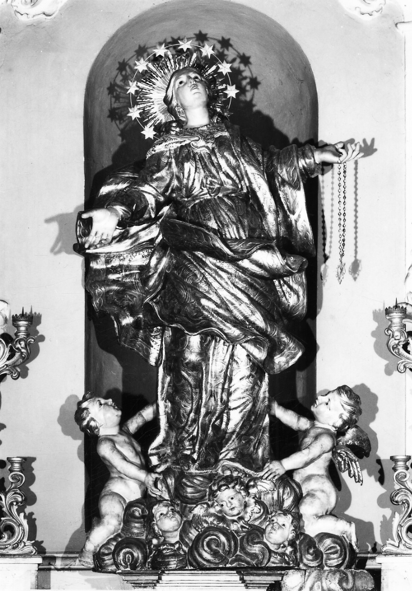 Madonna Assunta con angeli (gruppo scultoreo, opera isolata) - bottega lombarda (secondo quarto sec. XVIII)
