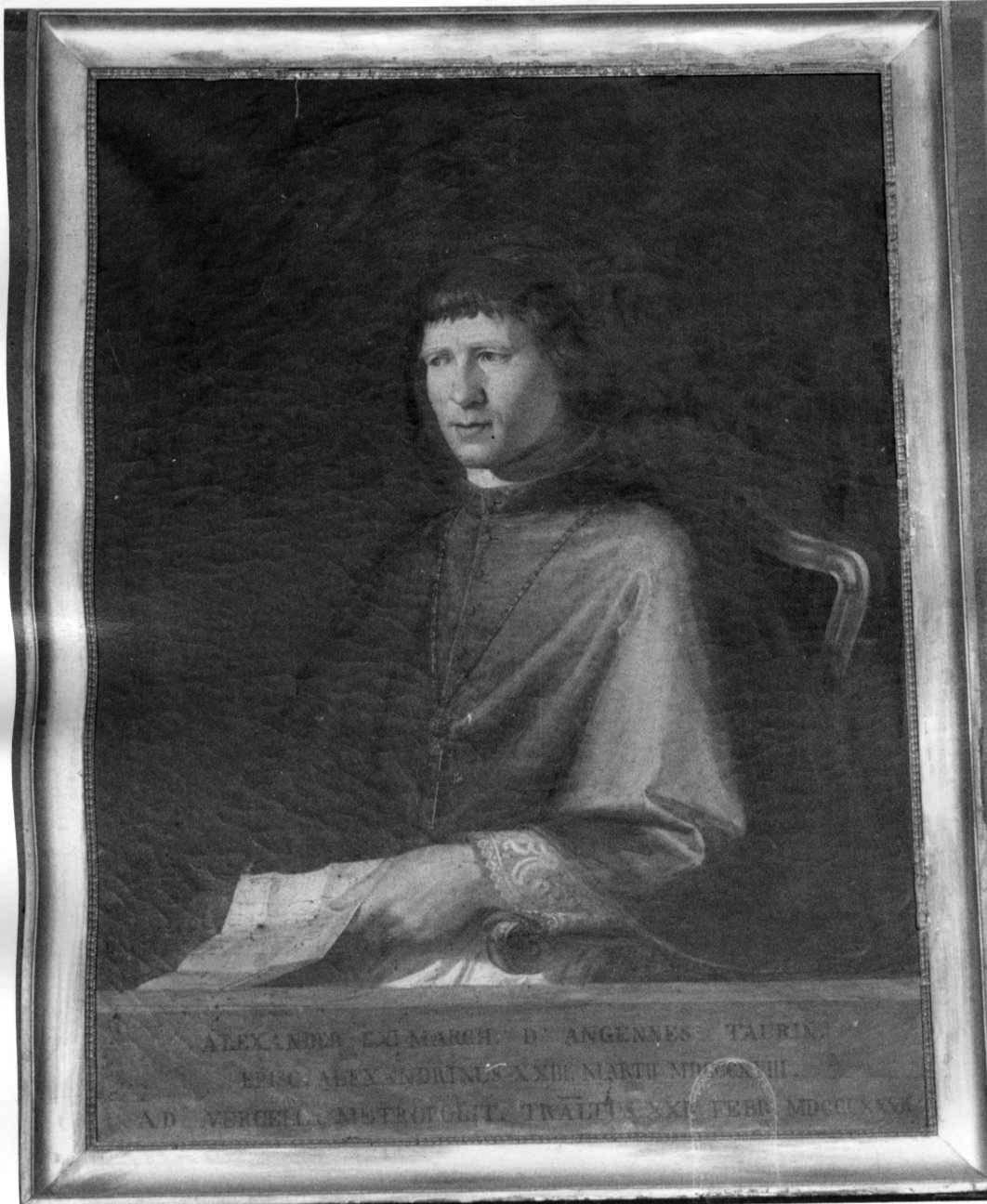 ritratto del vescovo Alessandro d'Angennes (dipinto, opera isolata) di Mensi Francesco (secondo quarto sec. XIX)