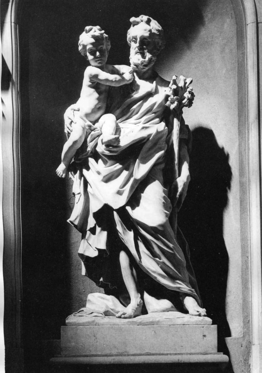 San Giuseppe e Gesù Bambino (statua, opera isolata) di Parodi Giacomo Filippo (bottega) (inizio sec. XVIII)