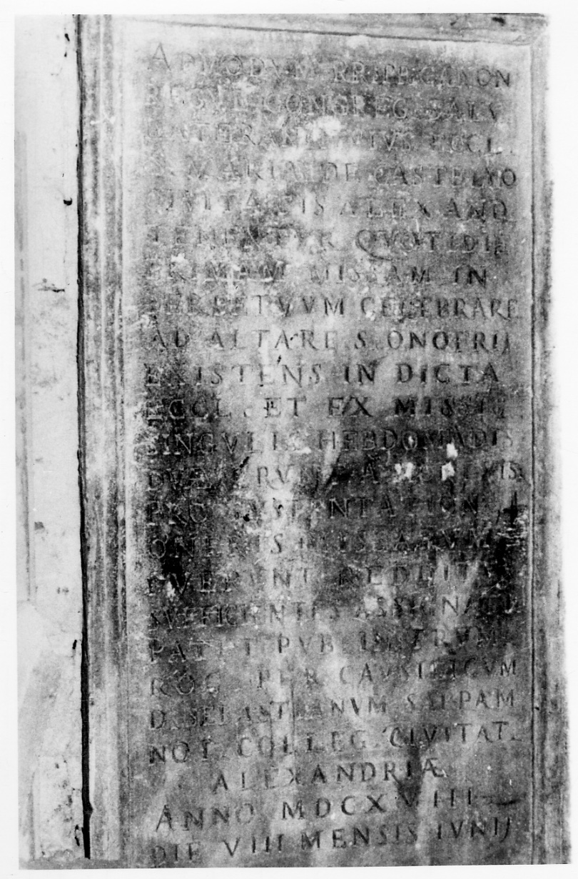 lapide, opera isolata - bottega piemontese (primo quarto sec. XVII)