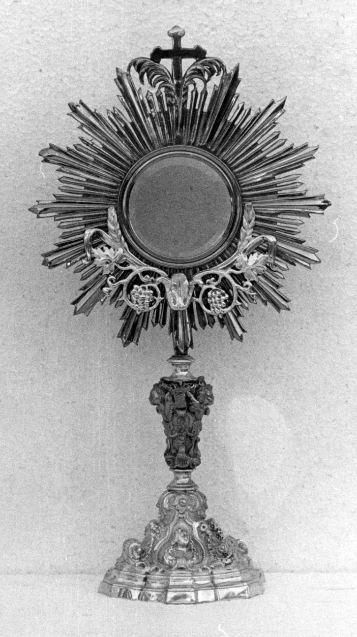 ostensorio - a raggiera, opera isolata - ambito Italia centro-settentrionale (ultimo quarto sec. XIX)