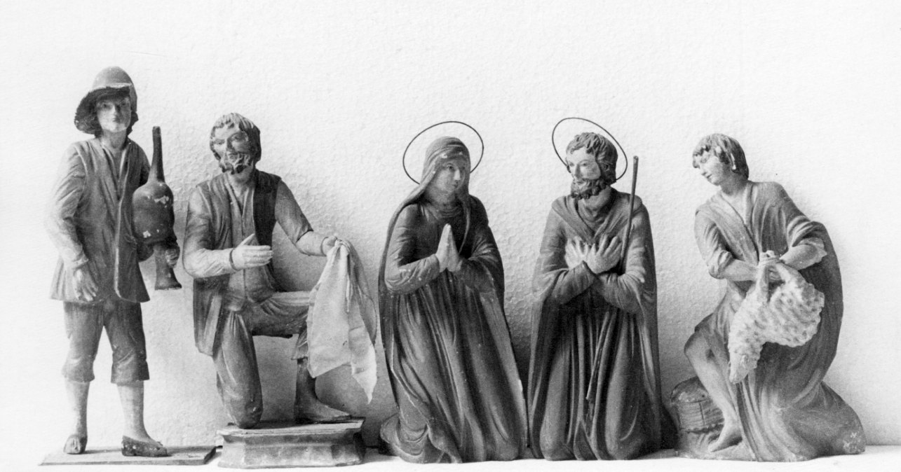 zampognaro (statuetta di presepio, opera isolata) - bottega Italia centro-settentrionale (secc. XVIII/ XIX)