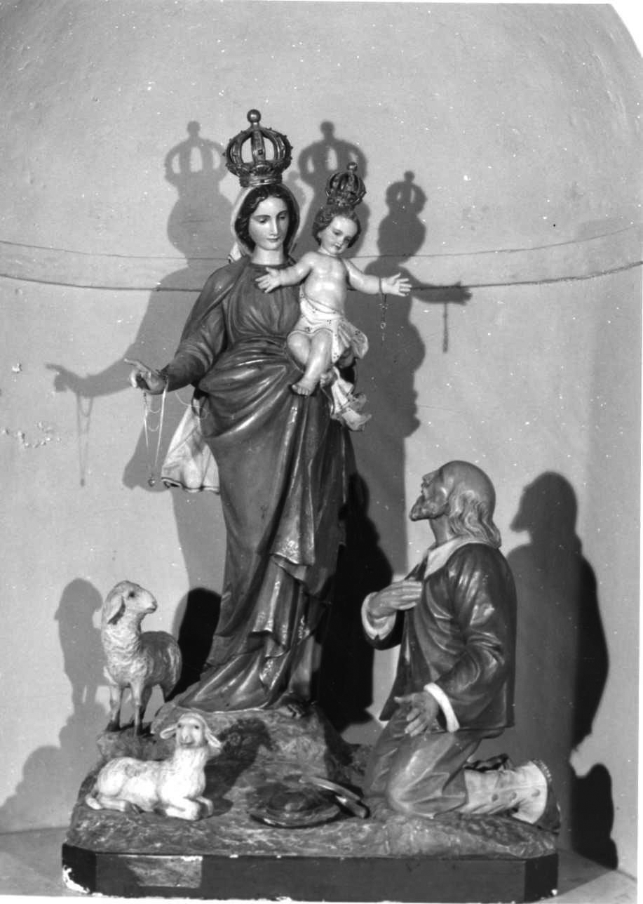 Madonna della Guardia, Madonna con Bambino e devoto (gruppo scultoreo, opera isolata) - bottega ligure (prima metà sec. XX)