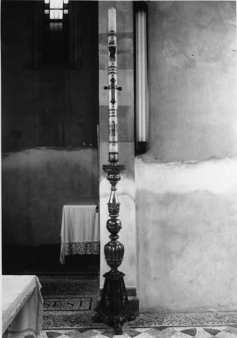 candelabro, opera isolata - bottega piemontese (seconda metà sec. XIX)