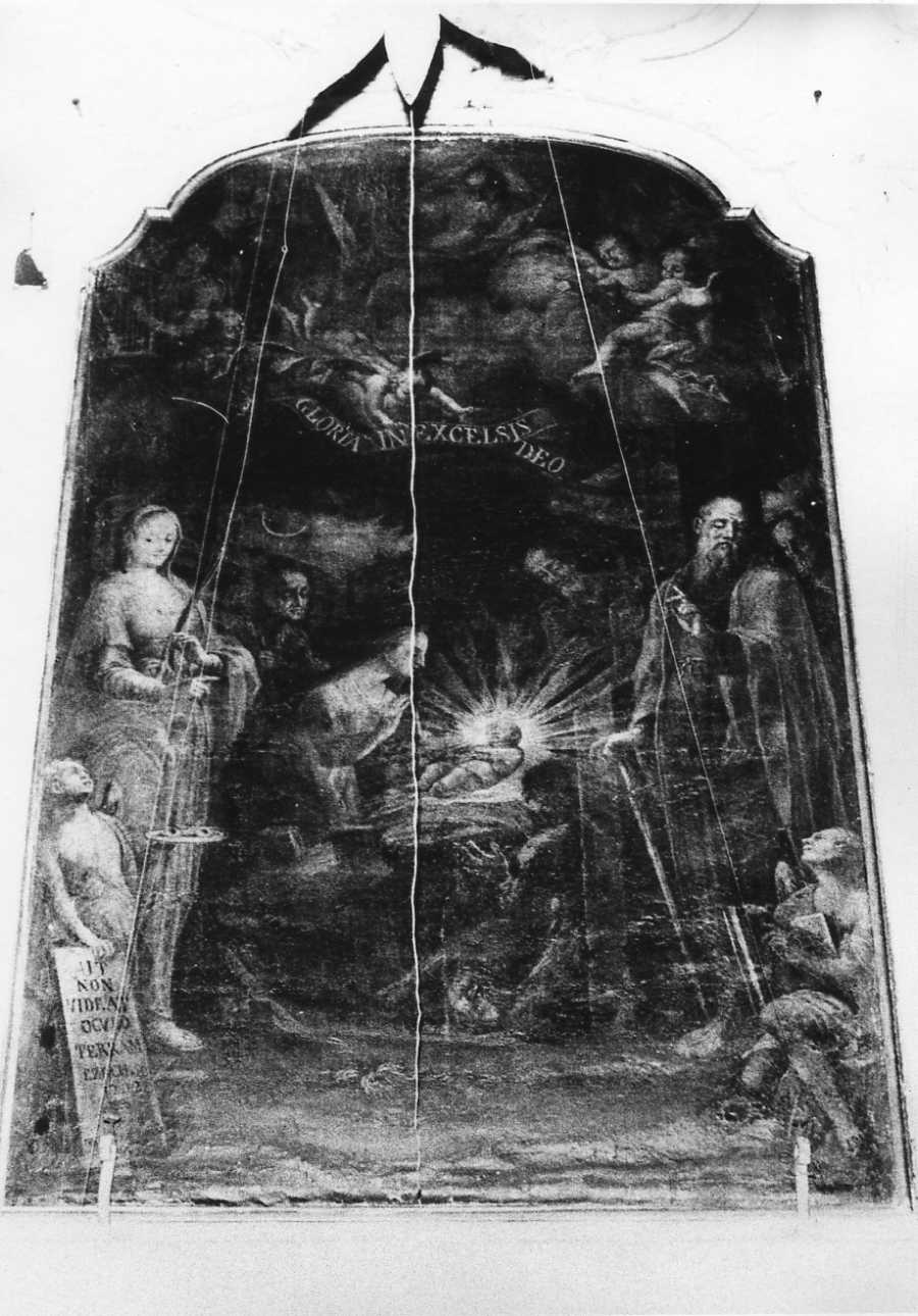 natività di Gesù, san Paolo e Santa Lucia (dipinto, opera isolata) di Morelli Giovanni Battista (terzo quarto sec. XVIII)