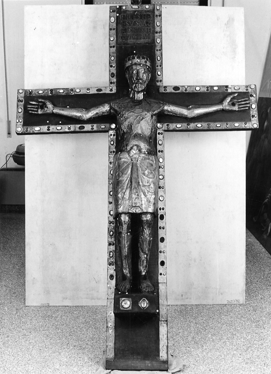 Cristo crocifisso (crocifisso, opera isolata) - bottega piemontese (terzo quarto sec. XII)