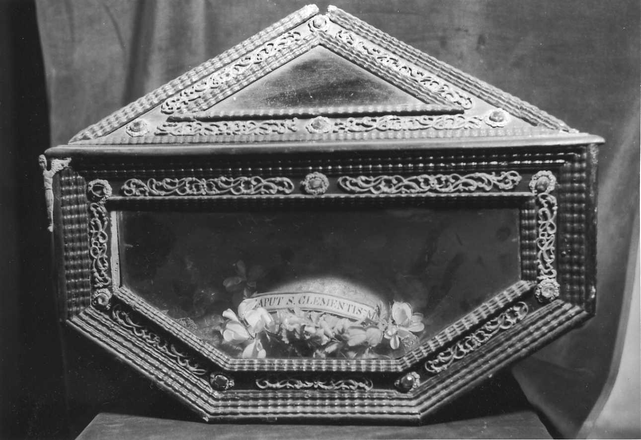 reliquiario a teca - a urna, opera isolata - bottega piemontese (sec. XVII)