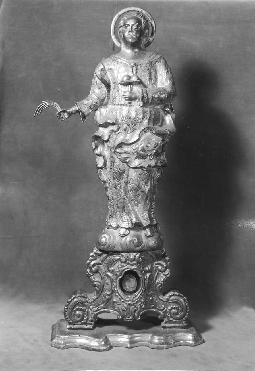 Sant'Agata (reliquiario - a statua, opera isolata) - bottega piemontese (terzo quarto sec. XVII, sec. XVIII)