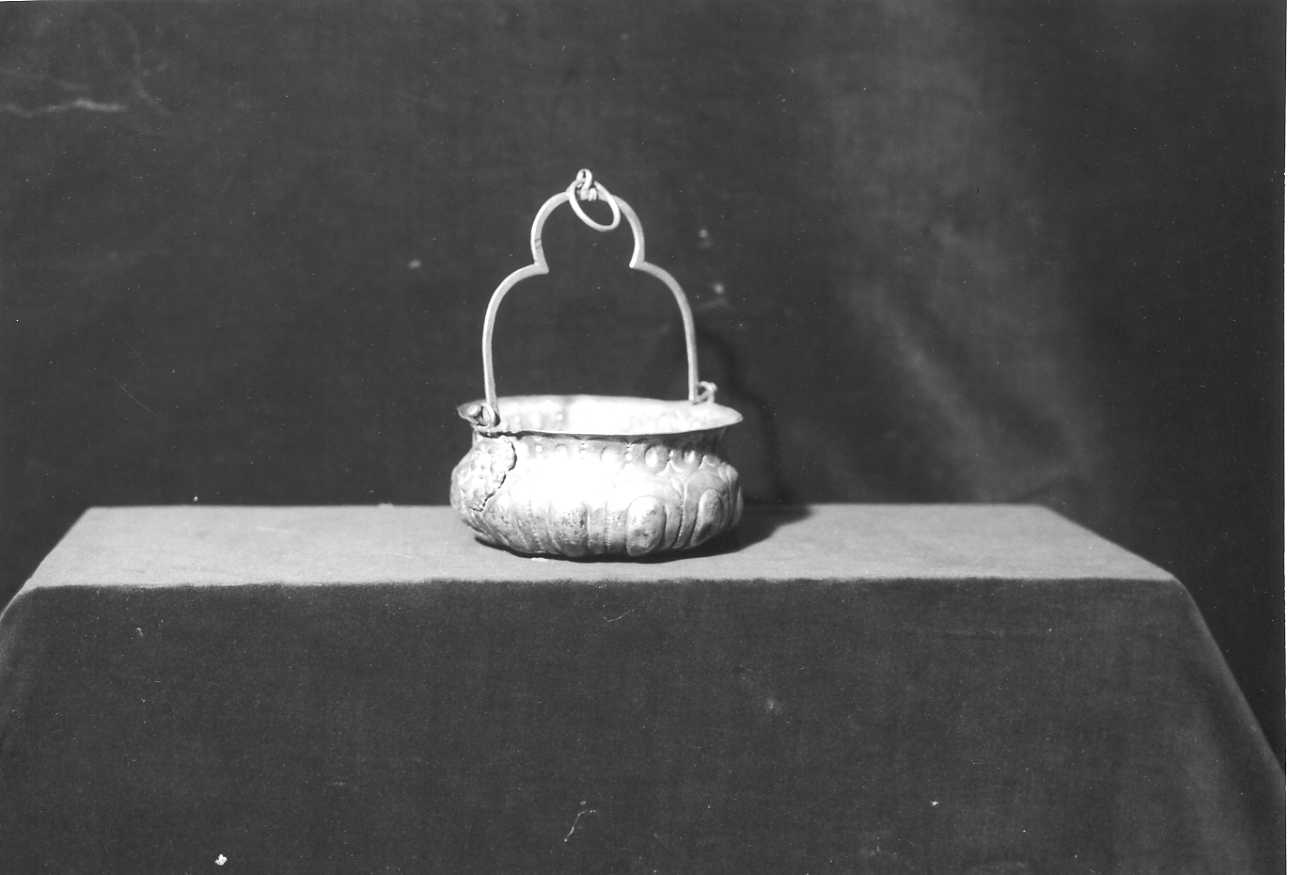 secchiello per l'acqua benedetta, opera isolata - bottega piemontese (fine sec. XVIII)