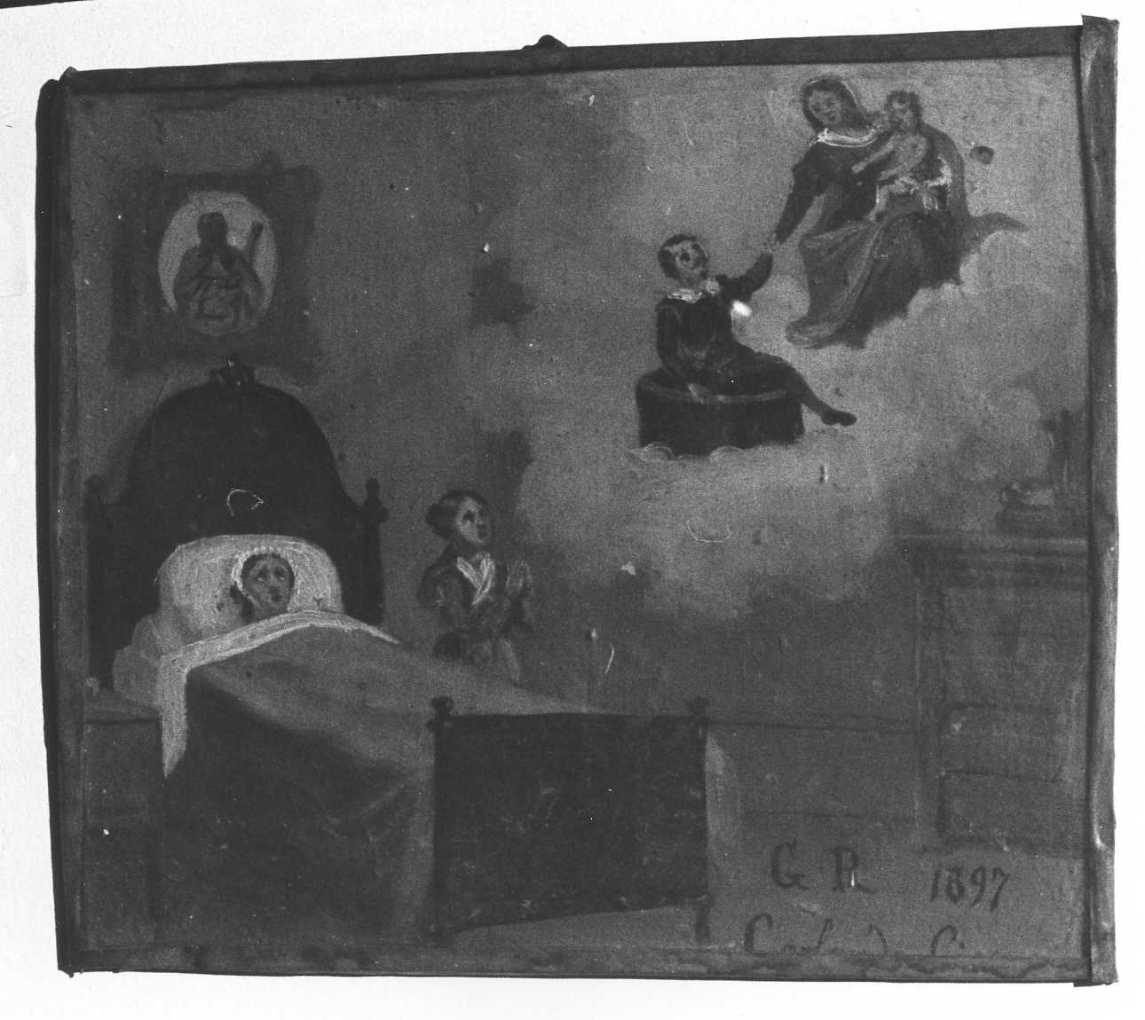 Intervento della Madonna del Pozzo per guarigione (ex voto, opera isolata) - ambito alessandrino (fine sec. XIX)