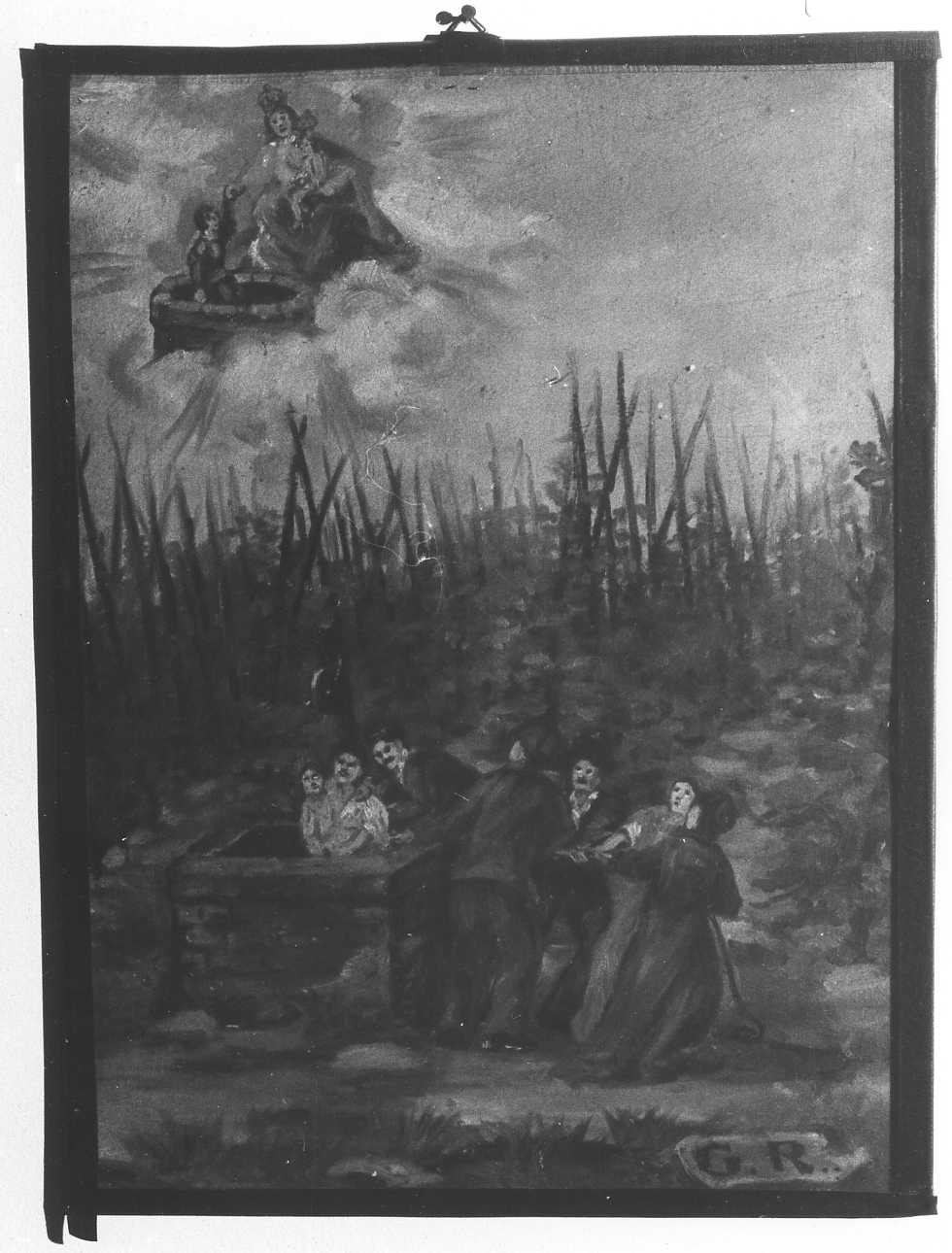 Intervento della Madonna del Pozzo per salvare un bambino (ex voto, opera isolata) - ambito alessandrino (prima metà sec. XX)