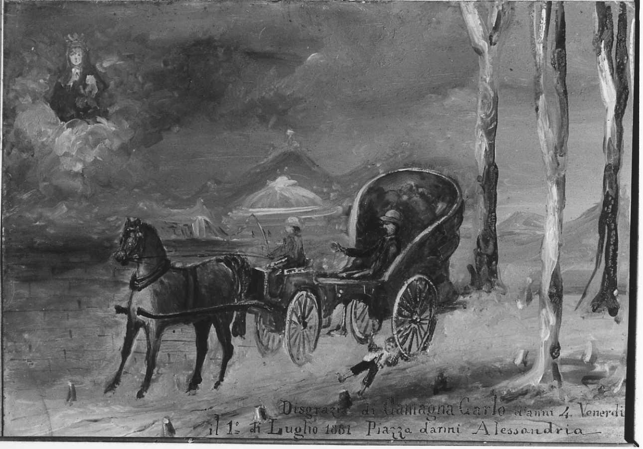 Intervento della Madonna della Creta per sventare un incidente (ex voto, opera isolata) - ambito alessandrino (ultimo quarto sec. XIX)