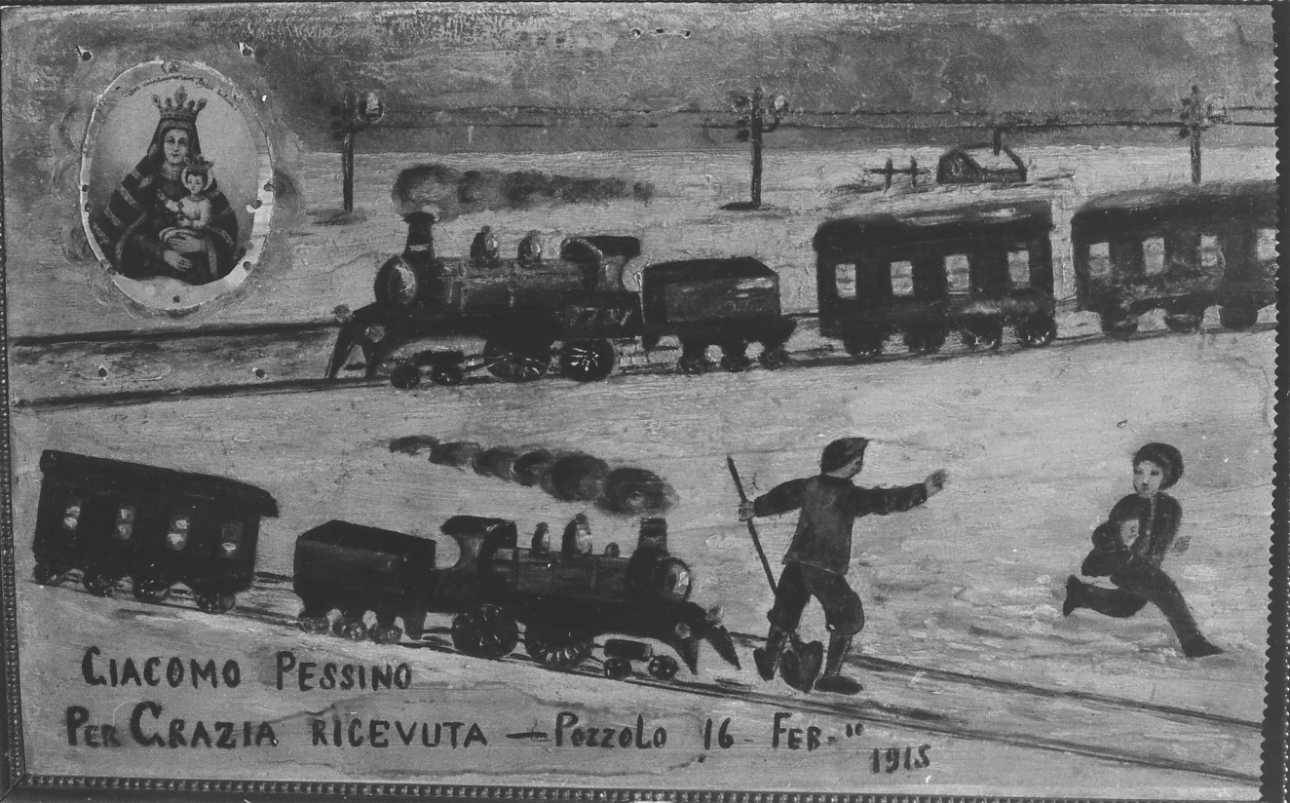 Intervento della Madonna della Creta per sventare un incidente (ex voto, opera isolata) - ambito alessandrino (primo quarto sec. XX)