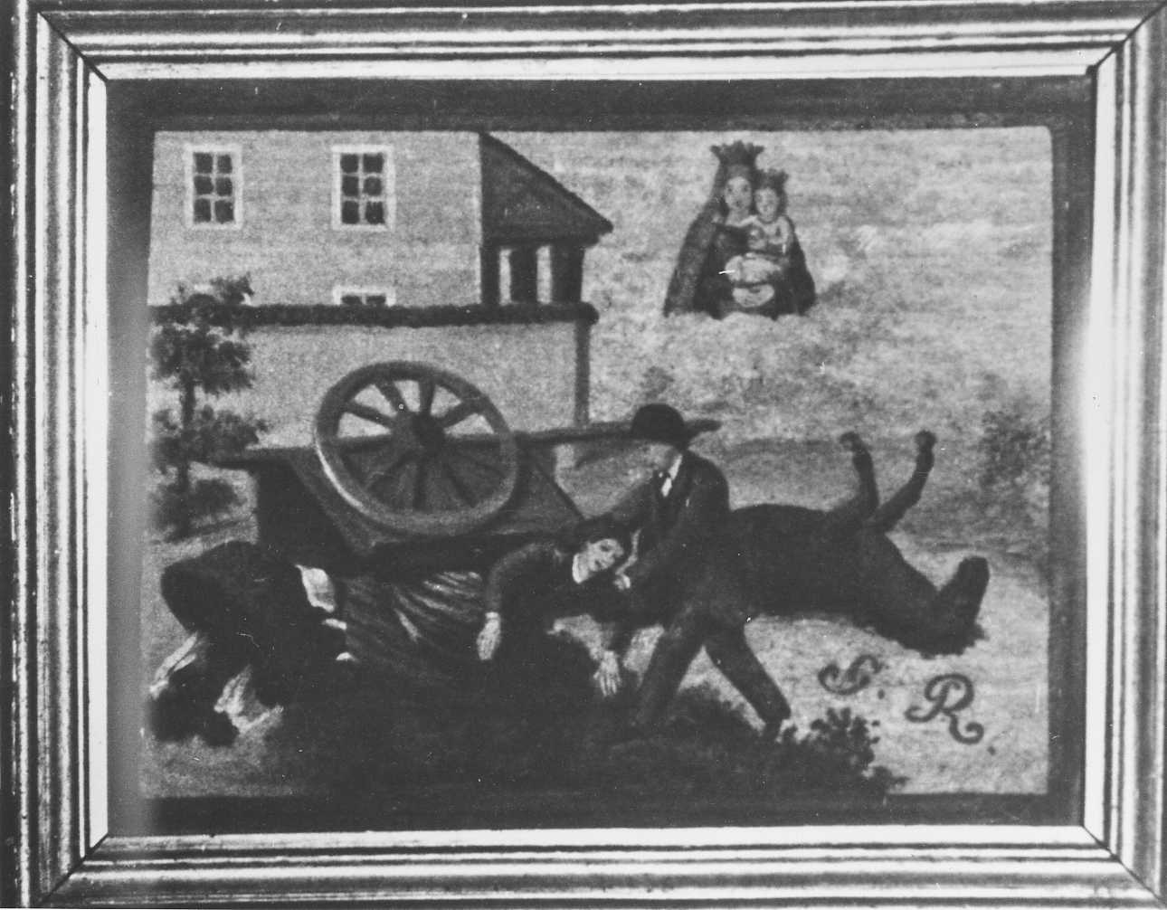 Intervento della Madonna della Creta per sventare un incidente (ex voto, opera isolata) - ambito alessandrino (ultimo quarto sec. XIX)