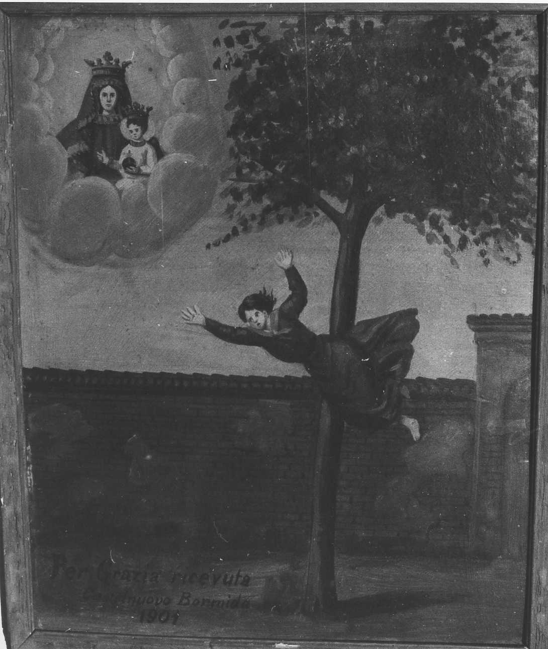 Intervento della Madonna della Creta per sventare un incidente (ex voto, opera isolata) - ambito alessandrino (inizio sec. XX)